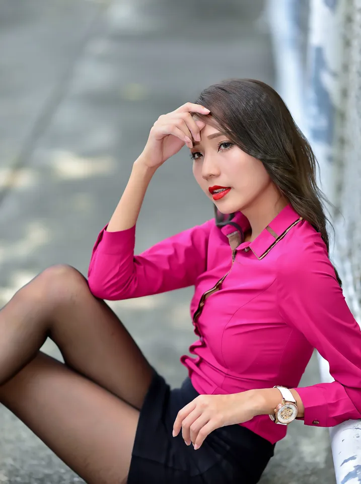 [Mzsock] NO.199 Anita Huang Yunfei OL black silk high heels beautiful legs street photography#[105P]-2