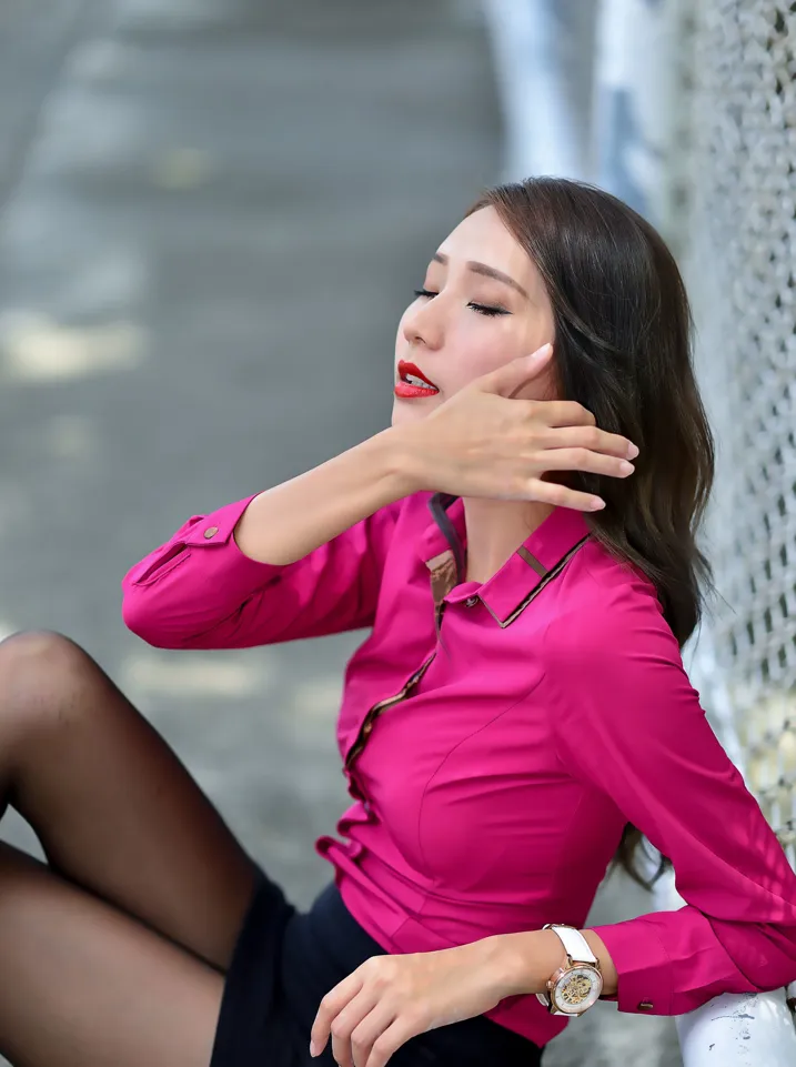 [Mzsock] NO.199 Anita Huang Yunfei OL black silk high heels beautiful legs street photography#[105P]-3