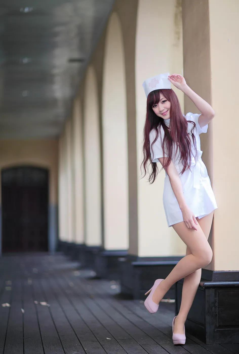 [Mzsock] NO.204 Xiaoya nurse uniform, stockings, high heels and beautiful legs street photography#[70P]-7
