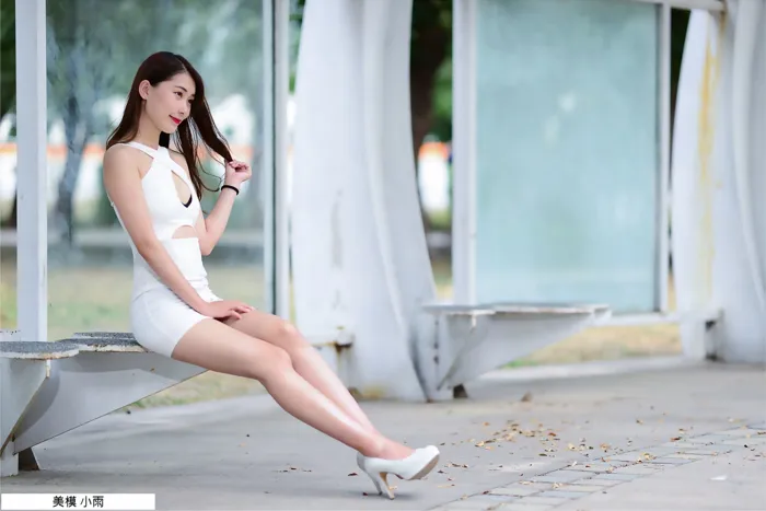 [Mzsock] NO.096 Xiaoyu off-shoulder dress, high heels, beautiful legs, outdoor shot street photography#[100P]-2
