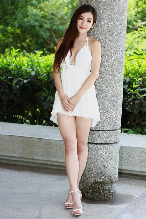 [Mzsock] NO.039 Go Go white dress high heels beautiful legs outdoor shot street photography#[106P]-2