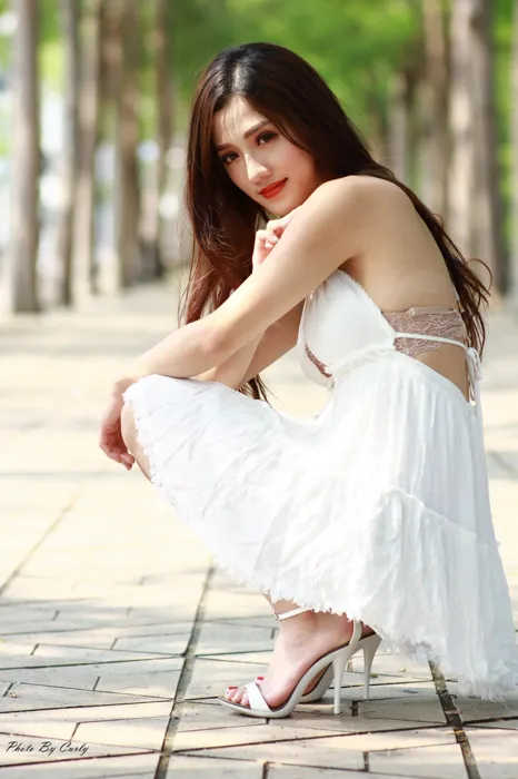 [Mzsock] NO.039 Go Go white dress high heels beautiful legs outdoor shot street photography#[106P]-3