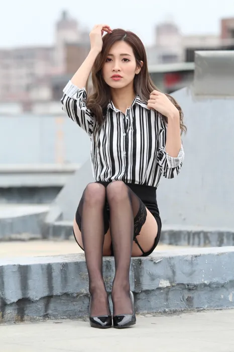 [Mzsock] NO.025 Long-legged beauty model Zhang Xiao sexy black stockings outdoor shot street photography#[93P]-4