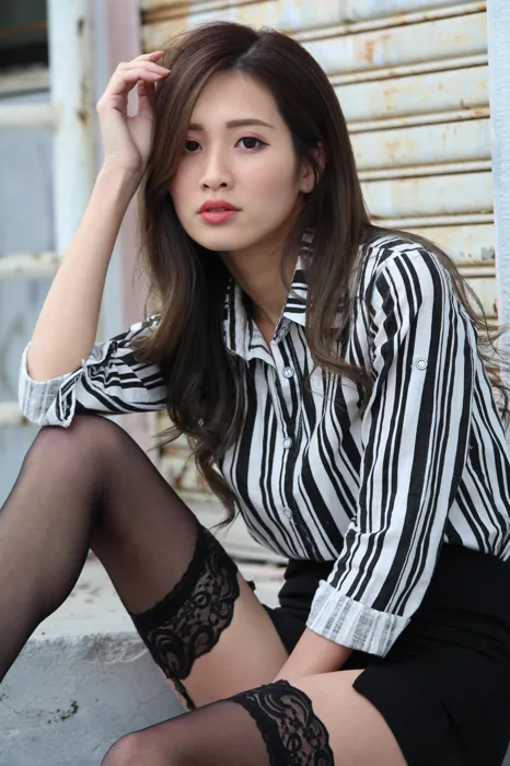 [Mzsock] NO.025 Long-legged beauty model Zhang Xiao sexy black stockings outdoor shot street photography#[93P]-8