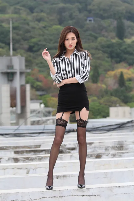 [Mzsock] NO.025 Long-legged beauty model Zhang Xiao sexy black stockings outdoor shot street photography#[93P]-10