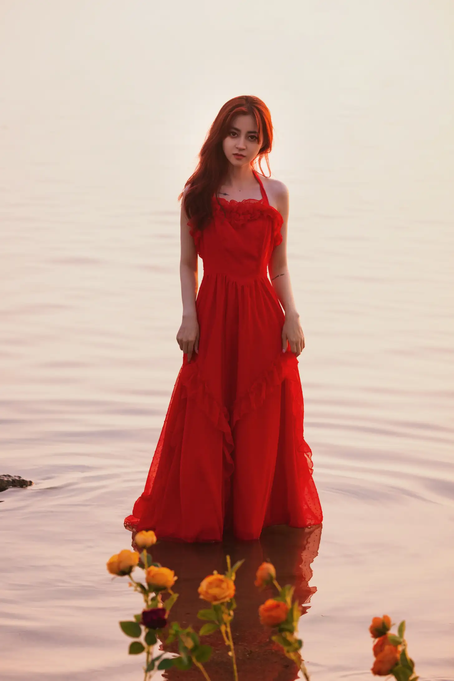 [YITUYU] 2022.09.02 Vol.1849 – Sunset at the seaside and girl in red dress Yixuan-#[33P]-7
